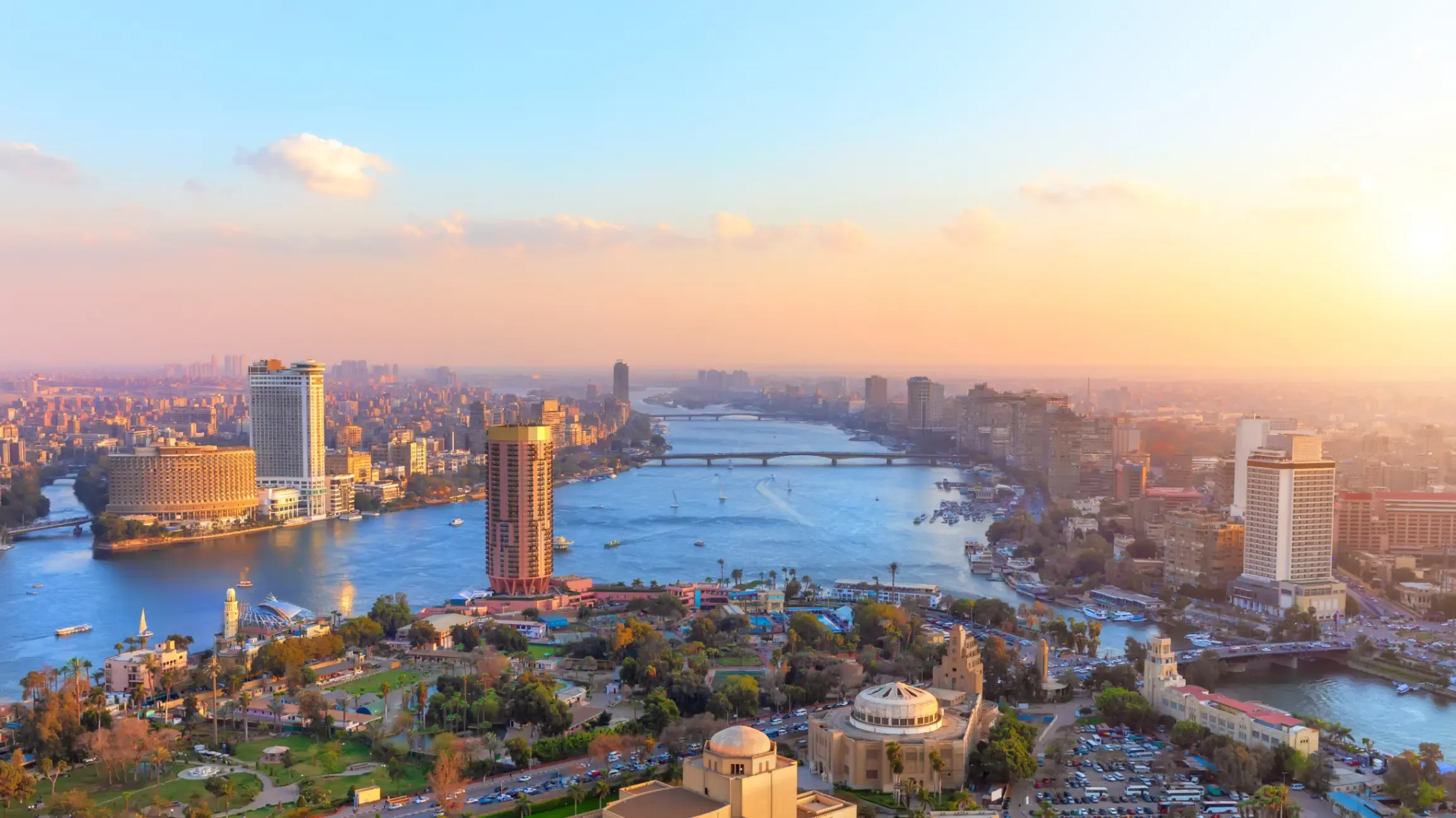 An aerial view of Cairo, Egypt. 